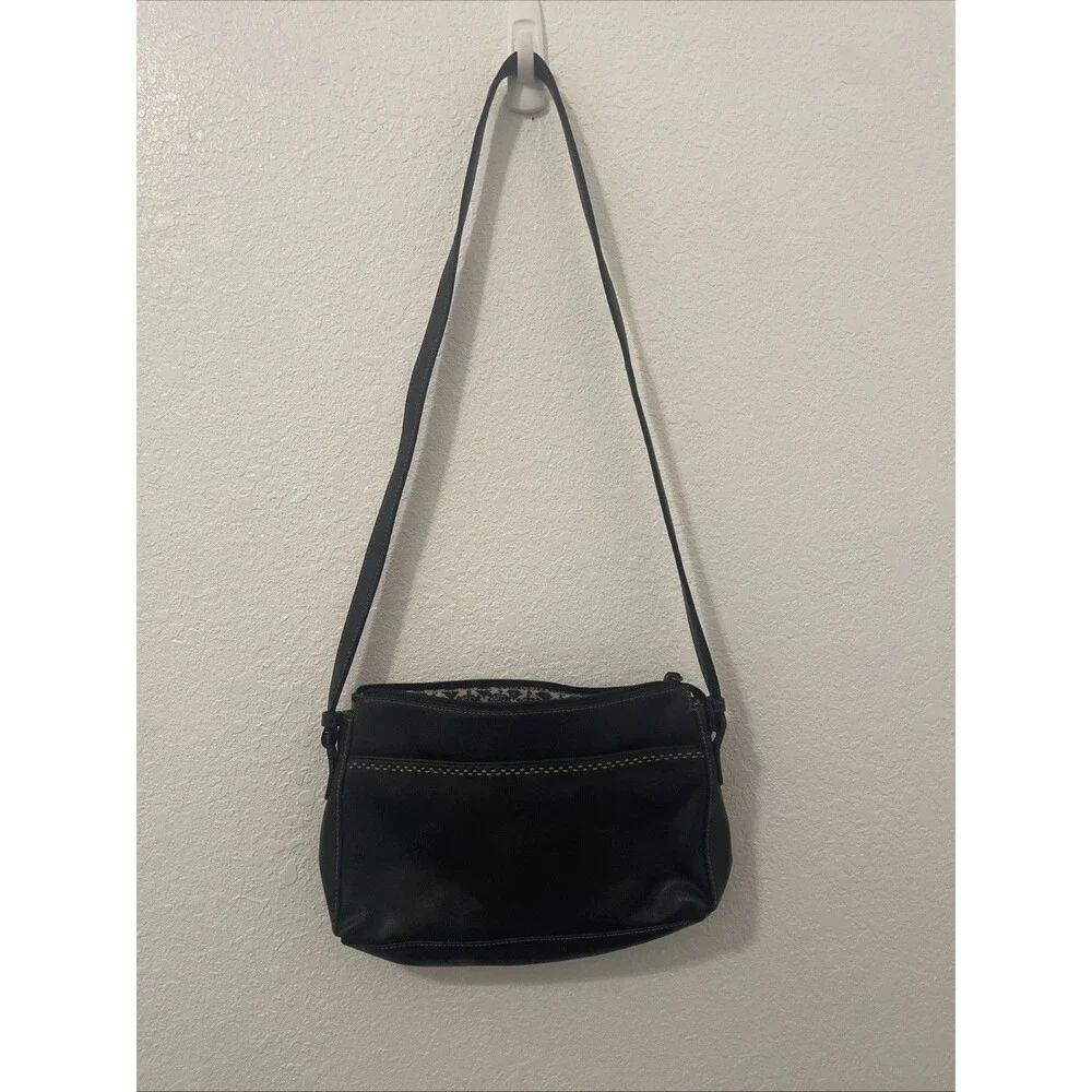 Vintage Liz Claiborne Black Handbag Purse Crossbody Shoulder Bag Classic Clean
